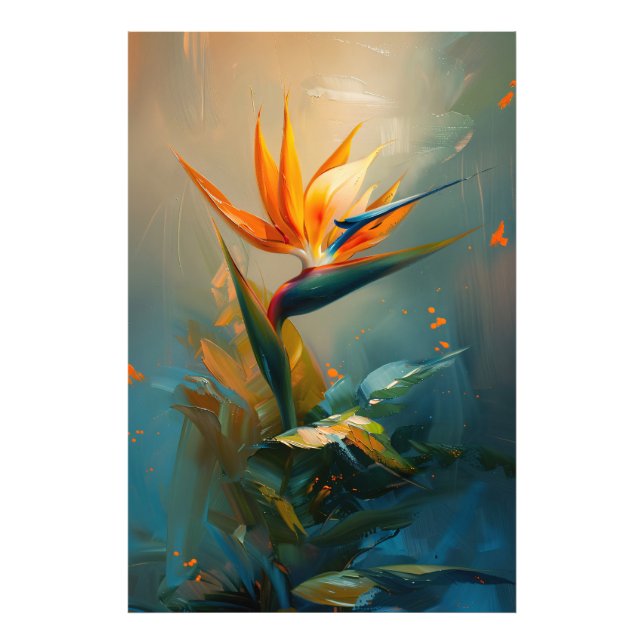 Impression Photo Peinture à l'huile d'Oiseau du Paradis (Devant)