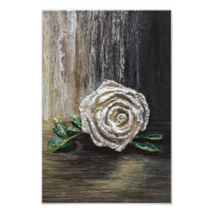 Impression Photo Peinture acrylique Rose Blanche