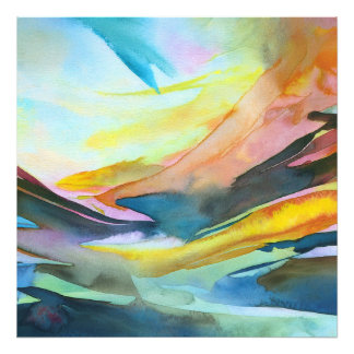 Impression Photo Peinture artistique abstraite d'aquarelle