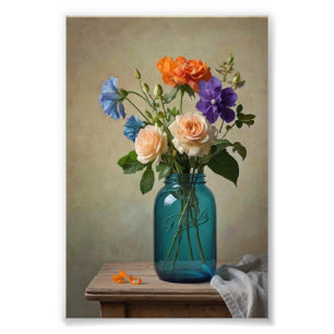 Impression Photo peinture d'art à arrangements floraux