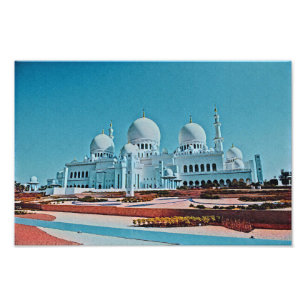 Impression Photo Peinture de mosquée d'Abu Dhabi