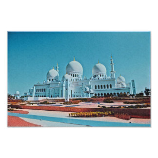 Impression Photo Peinture de mosquée d'Abu Dhabi