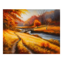 Peinture forestière d'automne - Paysage d'automne