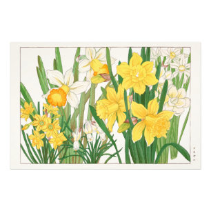 Impression Photo Peinture sur bois de narcisse, Tanigami Kônan, 191