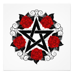 Impression Photo Pentagramme aux roses rouges
