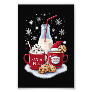 Impression Photo Père Noël Christmas Milk and Cookies Latte Family