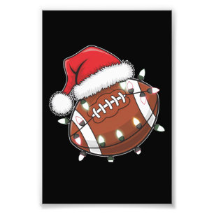 Impression Photo Père Noël Sports Noël Américain Amoureux de Footba
