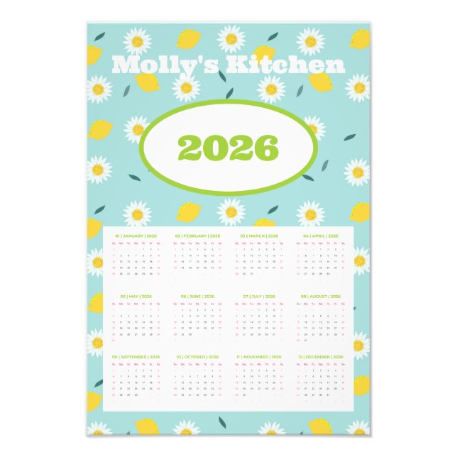 Impression Photo Personalized 2026 Calendar (Devant)