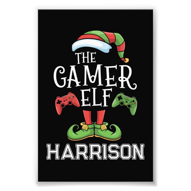 Impression Photo Personalized Gamer Elf Christmas Video Gaming  (Devant)