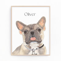 Personnalisé Blue Fawn Français Bulldog Art França