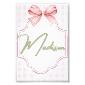 Impression Photo Personnalisée Madison Baby Girl Nursery Bow&En vic