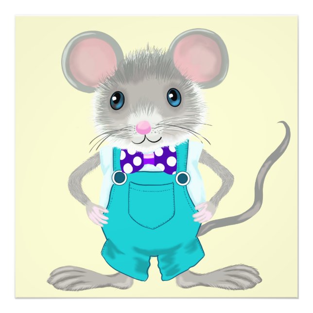 Impression Photo Petite souris jolie et élégante (Devant)