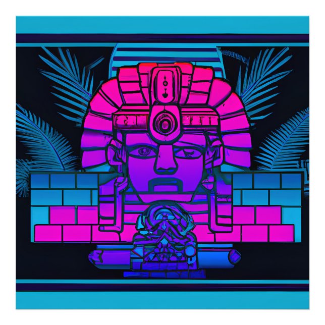Impression Photo Pharaon Synthwave (Devant)