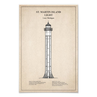Impression Photo Phare de l'île St Martin - Michigan - SBD