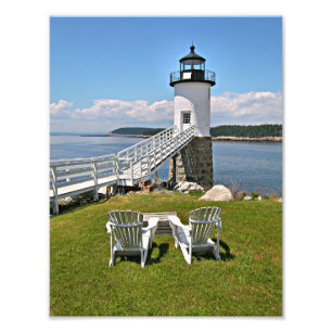 Impression Photo Phare de point de Robinson, Au Haut, Maine d'île