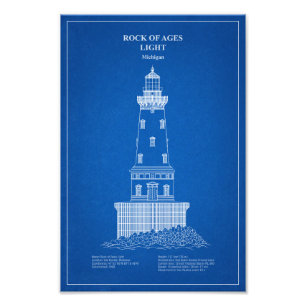 Impression Photo Phare de Rock of Ages - Michigan - AD