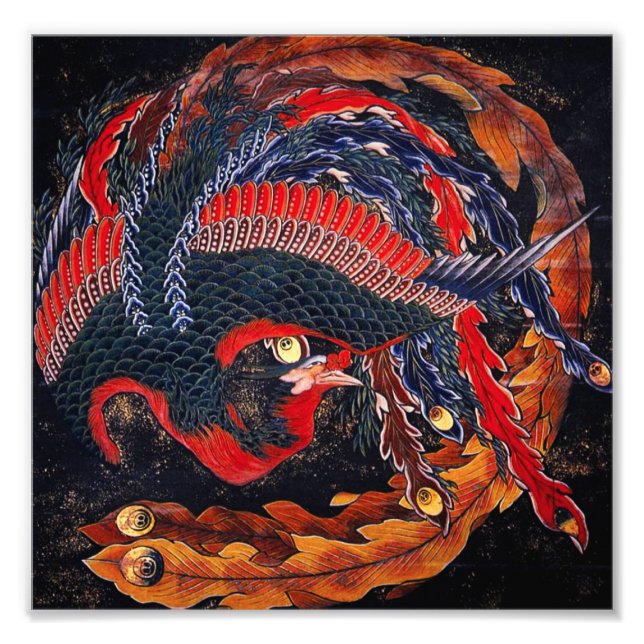 Impression Photo Phoenix japonais Hokusai (Devant)