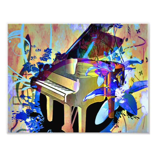 Impression Photo Piano coloré Numériquement funky (Devant)