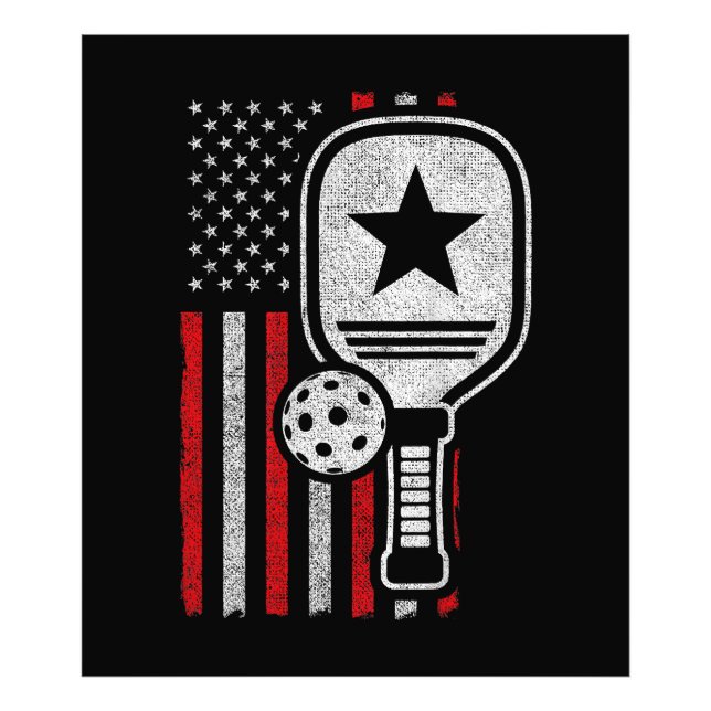 Impression Photo Pickleball Player - American Flag Pickleball - Pic (Devant)