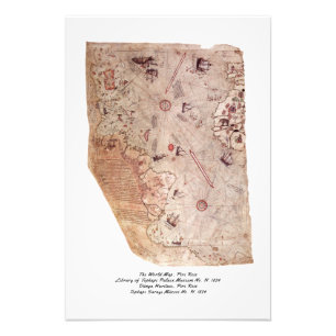 Impression Photo Piri Rice Old World Map