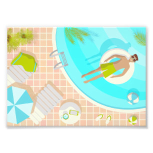 Impression Photo Piscine mec sur la plage tropicale estivale vacanc