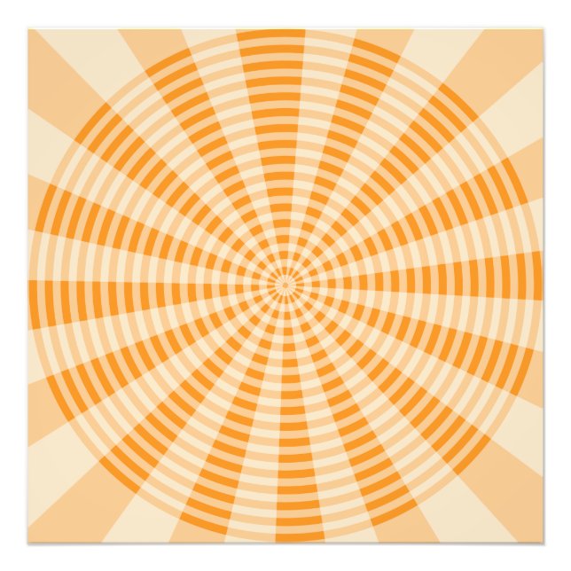 Impression Photo Pissenlit, Spirale Orange, Art Abstrait Bohème (Devant)