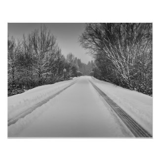 Impression Photo Piste neigeuse B/W