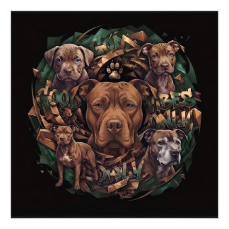 Impression Photo Pitbull Loyal et Affectueux