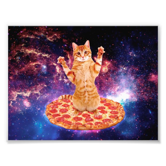 Impression Photo Pizza space cat (Devant)