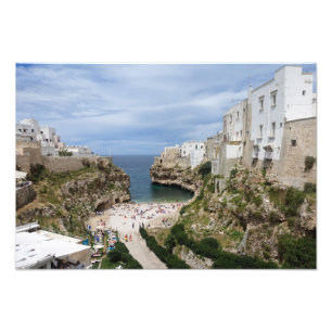 Impression Photo Plage de Polignano a Mare dans les Pouilles