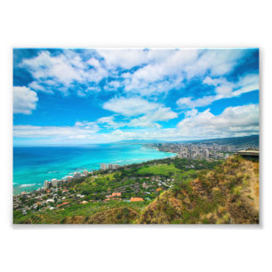 Impression Photo Plage de Waikiki depuis Diamond Head Honolulu