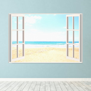 Impression Photo Plage Fake Window Accueil Bureau Décor