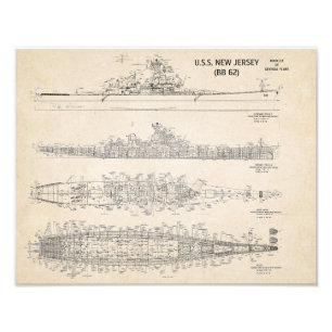Impression Photo Plan de l'USS New Jersey