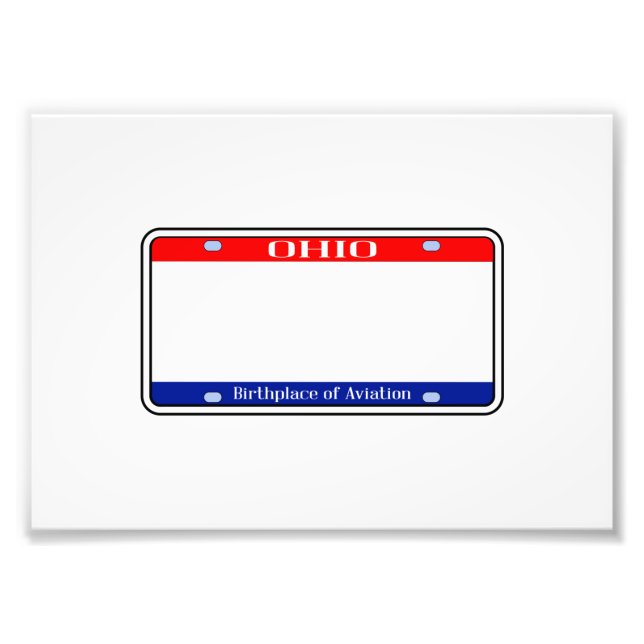 Impression Photo Plaque de licence en Ohio vide (Devant)