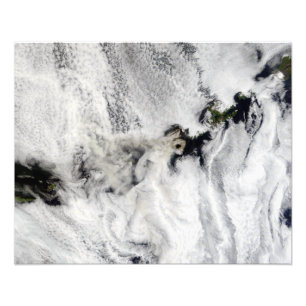 Impression Photo Plume de volcan d'Okmok, îles Aléutes