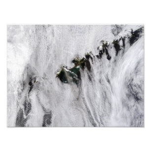 Impression Photo Plumes du volcan Okmok, îles Aléoutiennes