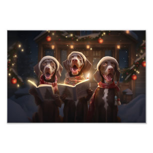 Impression Photo Pointeurs courts allemands Carolage de Noël