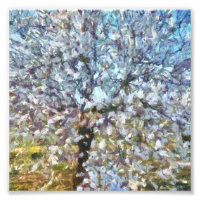 Pointillisme en fleurs d'amandes du printemps