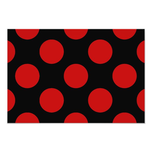 Impression Photo Pois rouges, Motif à points polka, points, pointil (Devant)
