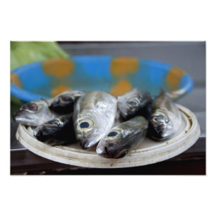 Impression Photo Poisson frais sur le marché aux poissons Mercado d