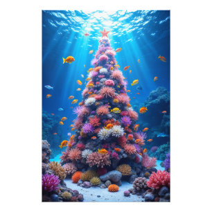 Impression Photo Poissons Tropicaux Nageant Autour d'un Arbre de No