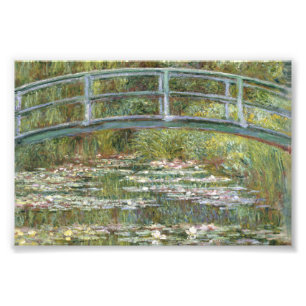 Impression Photo Pont au-dessus d'un étang des nénuphars par Clau