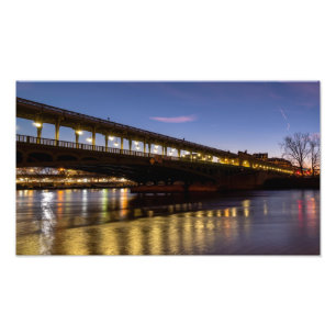 Impression Photo pont Bir-Hakeim à l'aube en hiver - Paris