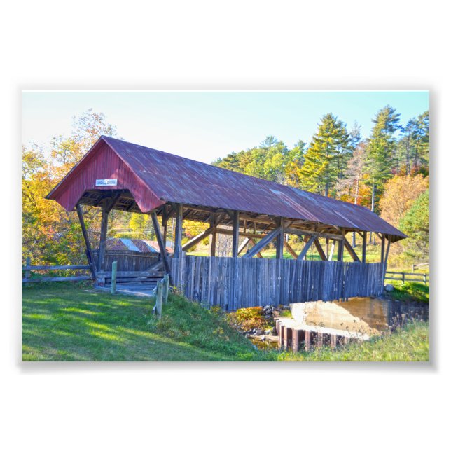 Impression Photo Pont couvert au hasard, Lyndonville, Vermont (Devant)