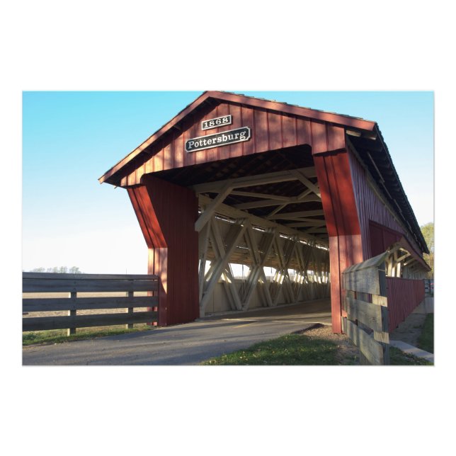 Impression Photo Pont couvert de Pottersburg, Ohio (Devant)