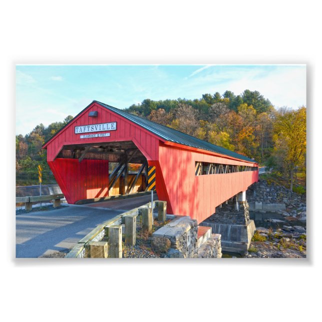 Impression Photo Pont couvert de Taftsville, Vermont (Devant)