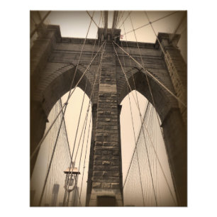 Impression Photo Pont de Brooklyn vintage de sépia