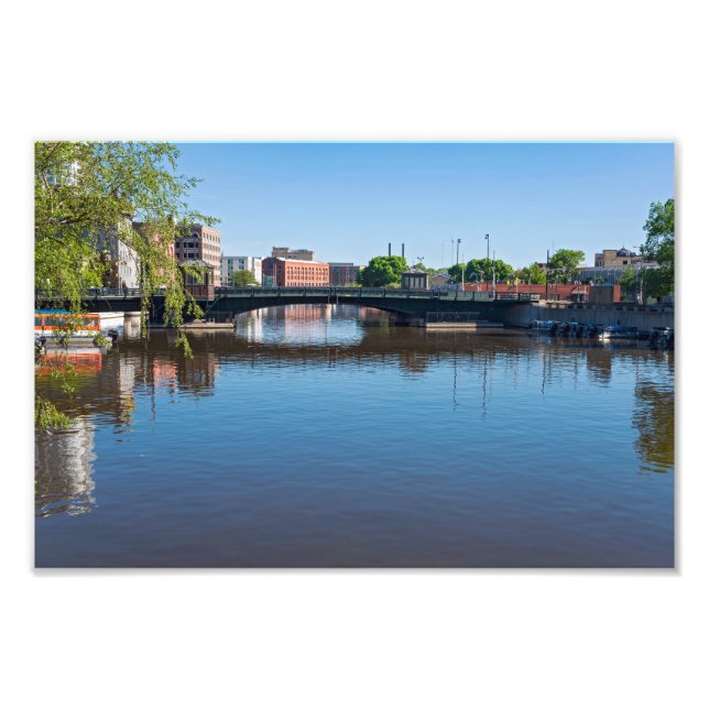 Impression Photo pont de la rue state franchissant la rivière milwa (Devant)