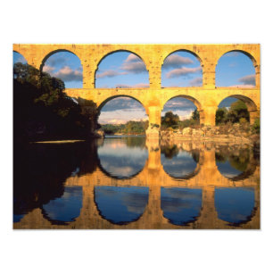 Impression Photo Pont du Gard, rivière Gardon, Gard, Languedoc,