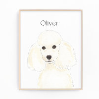 Poodle blanc personnalisé